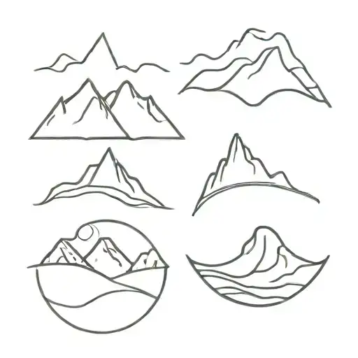 Mountain And Wave Icons With Reference To Infinity
