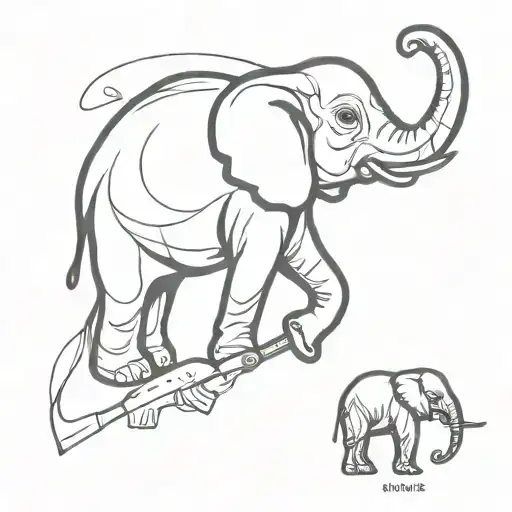 Transform Famas Rifle Tatoo To Elephant Tatoo