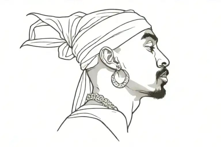 Design A Tattoo Of 2Pac's Iconic Bandana With A Subtle Nod To His Music