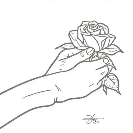 A Hand Holding A Rose