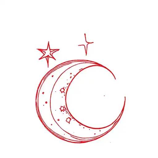 999 Red Ink With A Moon