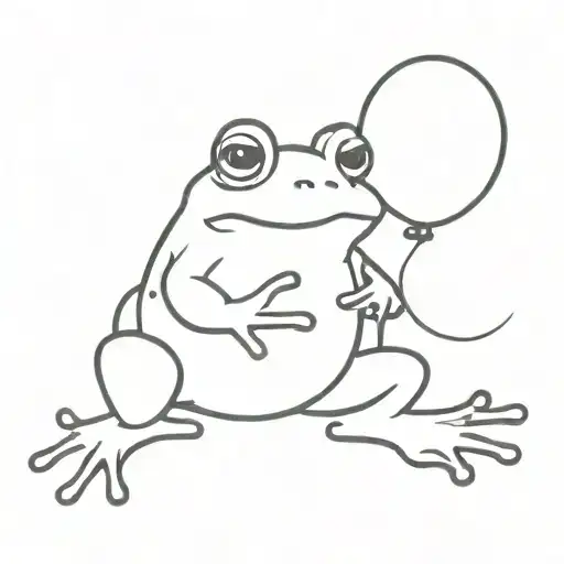 Frog Holding A Balloon