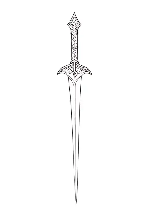 Dagger With Room For Text On Blade