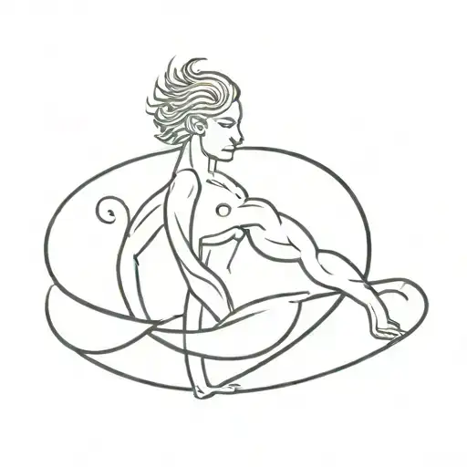 A Visually Captivating That Depicts The Shoulder Cancer And Aquarius Zodiac Signs Entwined