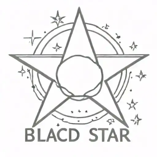 Black Star With The Word Bored In The Middle Of The Star And Swim School Below