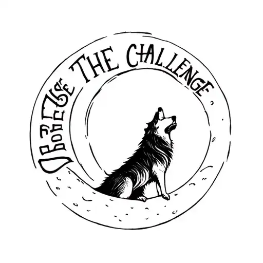 Wolf Howling To The Moon Saying Rise To The Challenge