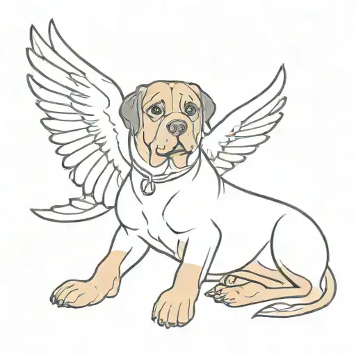 Girl Rottweiler With Angel Wings