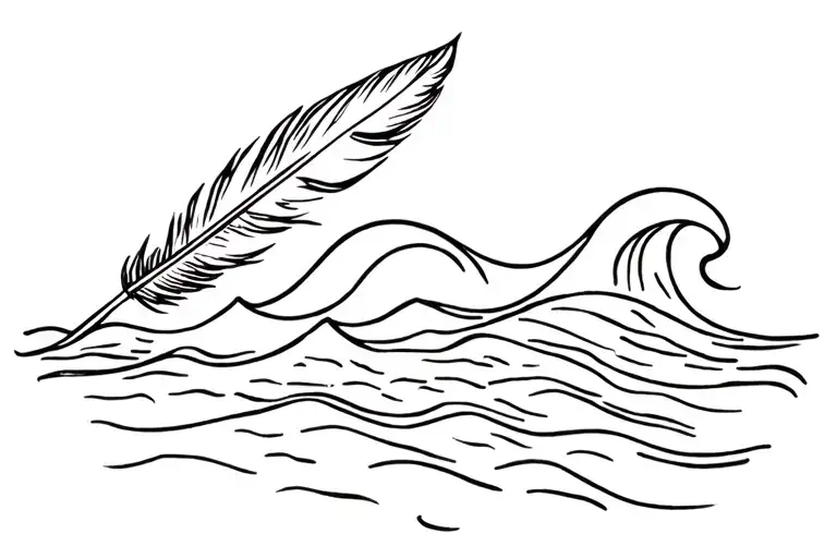 Waves Crashing On Beach With Feather