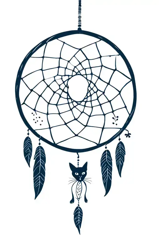 Dream Catcher With Dog And Cat