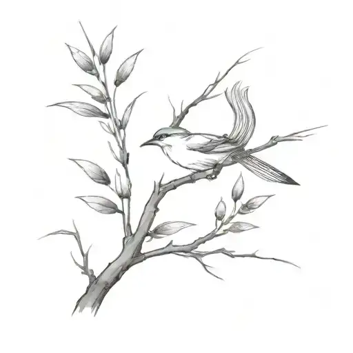 A Minimalist Tattoo Design Of A Chinese Brush Painting