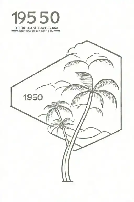 A Palm Tree And The Number 1950