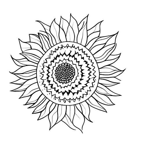 Sunflower With Pattern