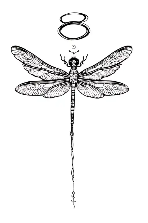 Dragonfly With Angel Wings And Halo Made