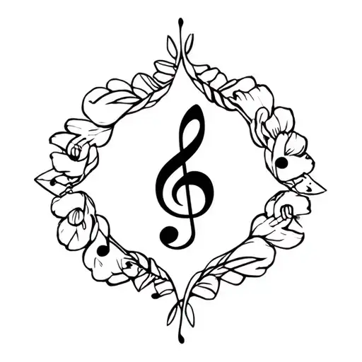 Sleep Token Band Logo Floral Design Combining Music Notes