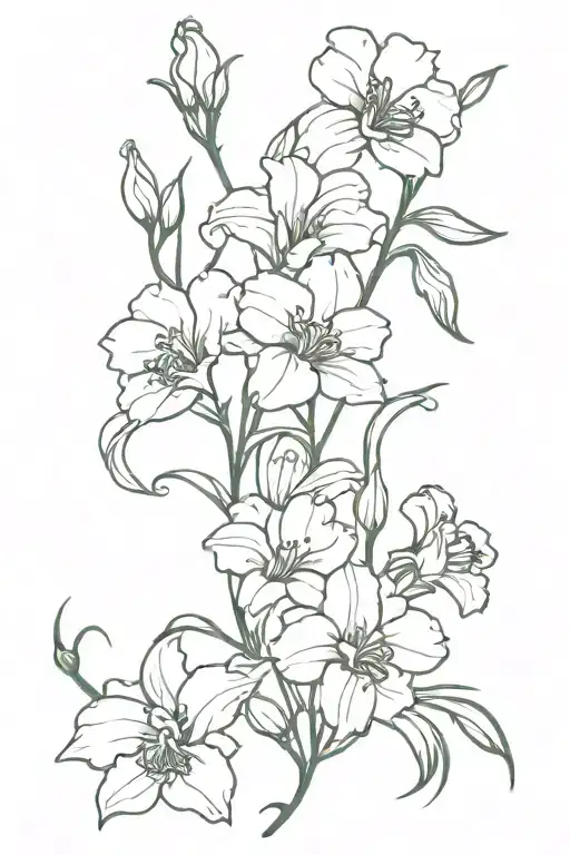 Vine With Carnations Lily's Roses Orchids Blooming