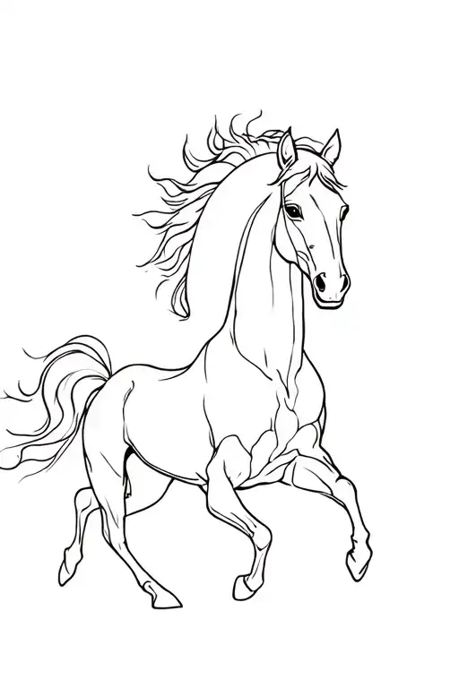 Horse Full Body Runnin And A Sun