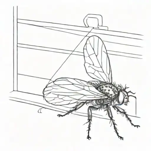 Black Fly On A Window Sill