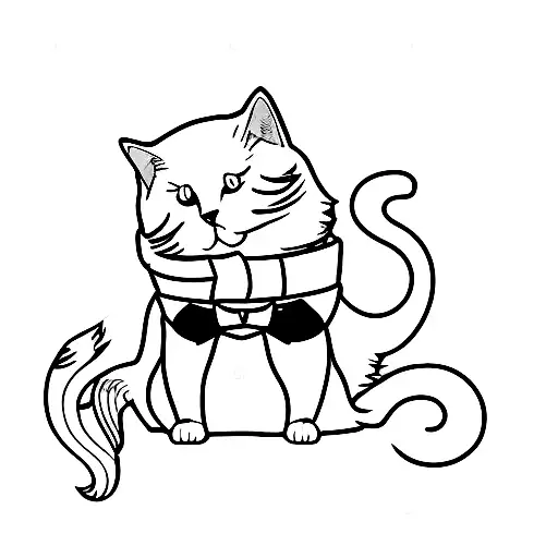 Tuxedo Cat Minimalist