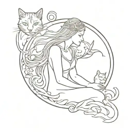 Freya Norse Goddess With Cats