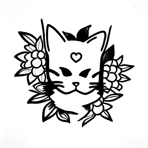 Cat In A Flower