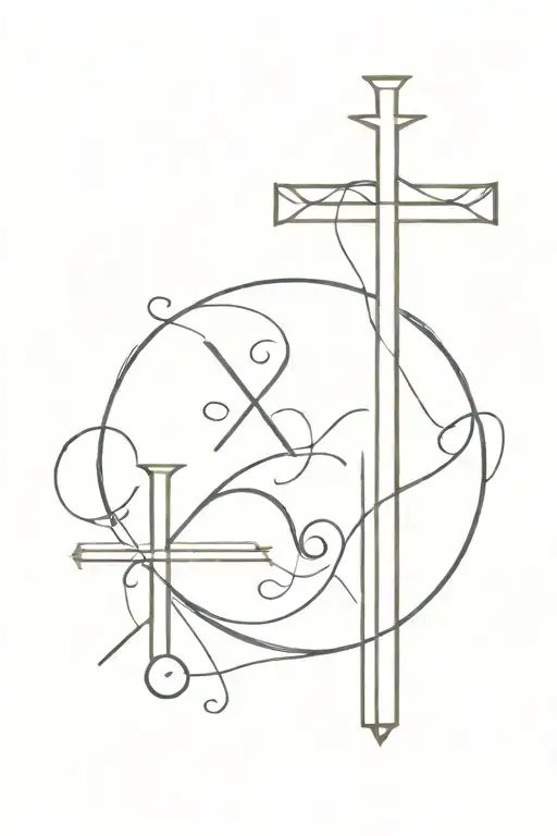 Roman Numeral And Cross Tattoo Design Featuring Bible Verse