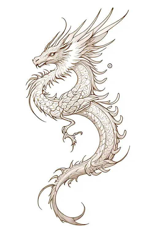 Phoenix And Dragon S Shape Dragon Emerging