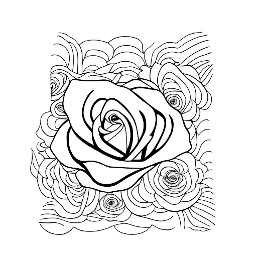 1954 Stratocaster Witth Roses Around It All Black And White