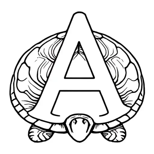 Turtle With The Letter A In The Shell Pattern