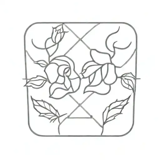 Simple Rose And Gemini Zodiac Symbol Merging