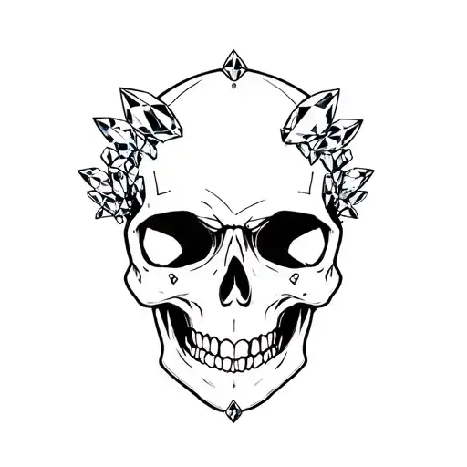 Skull With Crystals In Its Head