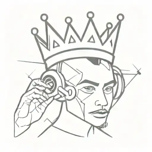 Dj Playing And A King's Crown