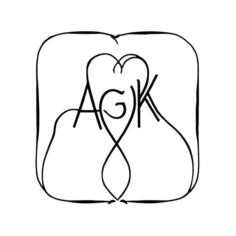 Heart Shaped Intertwined Letters Of Aagk