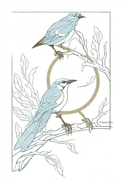 A Minimalist Bird Silhouette Tattoo Of A Blue Jay