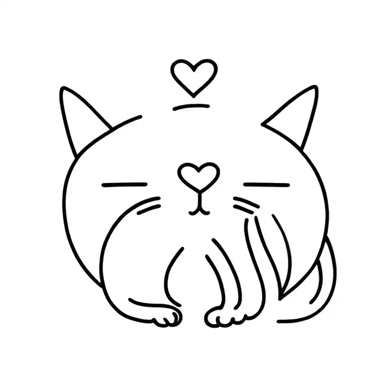 Love For Cat Combine With Mental Health Symbol Incorporated