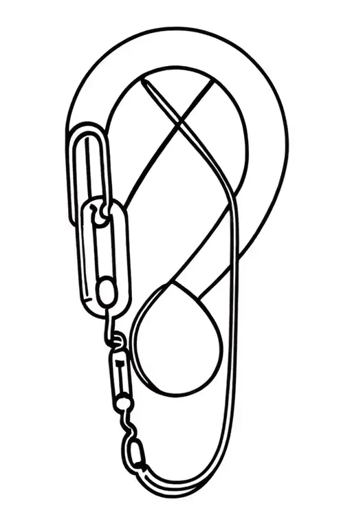 Carabiner And Cross Intertwined