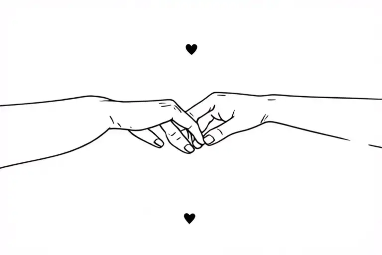 Mother Son Holding Fingers Love