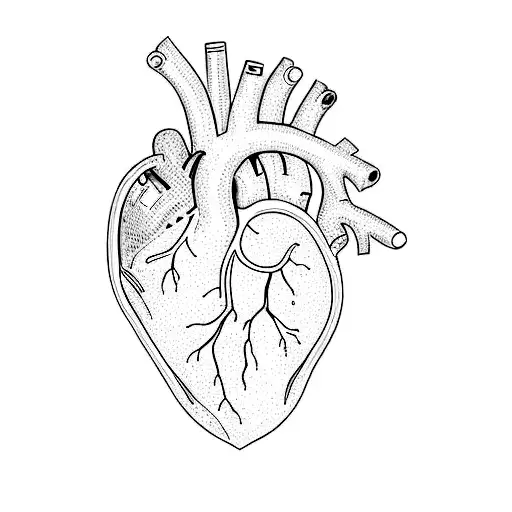 A Human Heart Line Art In A Box