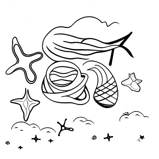 Beach At Night Whit Stars And A Waves