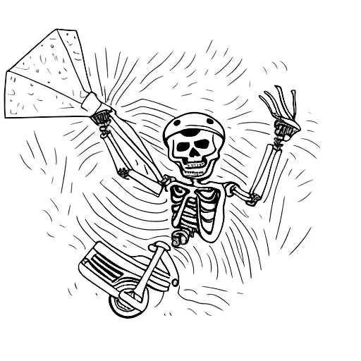 Skeleton Riding A Dirt Bike