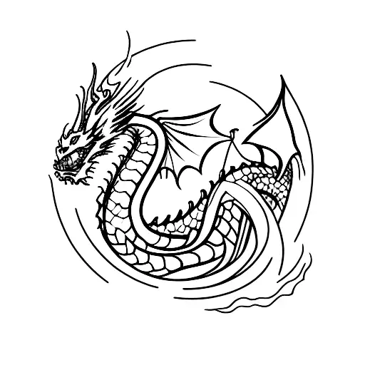 Dragon Et Un Symbole Calme