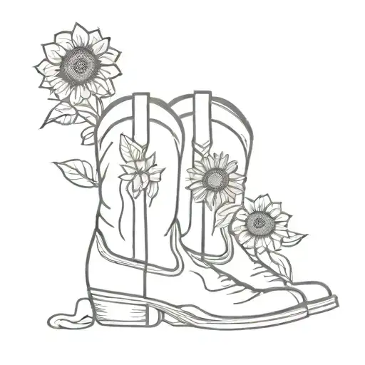 Cowboy Boots And Sunflowers