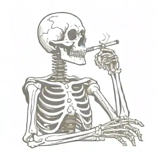 Star Wars Inspired Skeleton Smoking A Cigarette