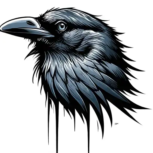 Profile Of A Crow Head Gradient