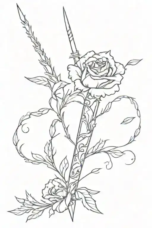 Dagger Wrapped In Carnations
