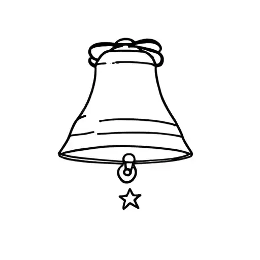 A Simple Line Drawing - A Bell And A Star Combined Somehow