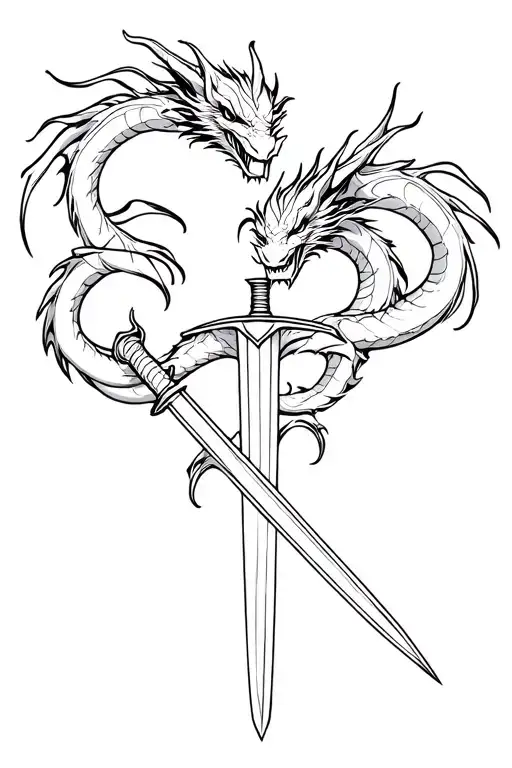 Dragon And Sword Intertwined