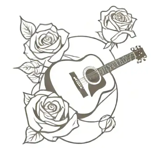 Guitar And Roses Wrapped