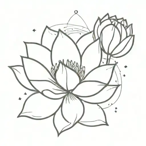 Lotus Flower And Capricorn Constellation