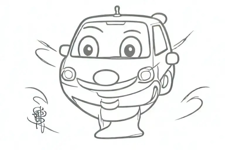 Cartoon Ford Fiesta Mk 5 With Eyes