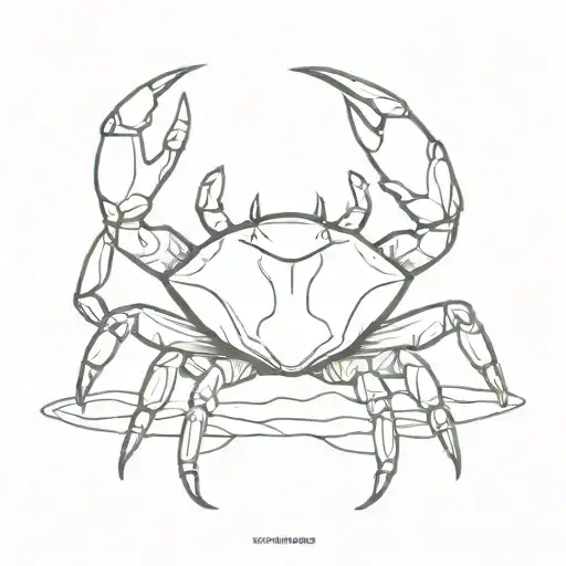 Create A Crab Cancer Tattoo But Make It Trippy And Black And White Clean Line Work Not Busy